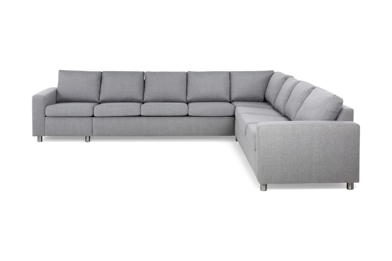 Crazy 7-seters Vendbar L-formet XX-Large Hjørnesofa i Stoff - Grå - Møbler - Sofaer - Hjørnesofaer