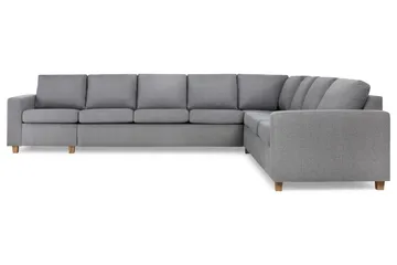 Crazy 7-seters Vendbar L-formet XX-Large Hjørnesofa i Stoff - Grå - Møbler - Sofaer - Hjørnesofaer