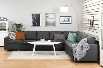 Crazy 7-seters Vendbar L-formet XX-Large Hjørnesofa i Stoff - Mørk grå - Møbler - Sofaer - Hjørnesofaer