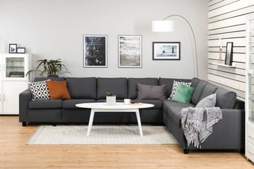 Crazy 7-seters Vendbar L-formet XX-Large Hjørnesofa i Stoff - Mørk grå - Møbler - Sofaer - Hjørnesofaer