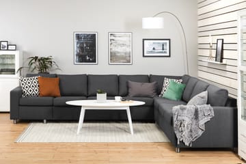 Crazy 7-seters Vendbar L-formet XX-Large Hjørnesofa i Stoff - Mørk grå - Møbler - Sofaer - Hjørnesofaer