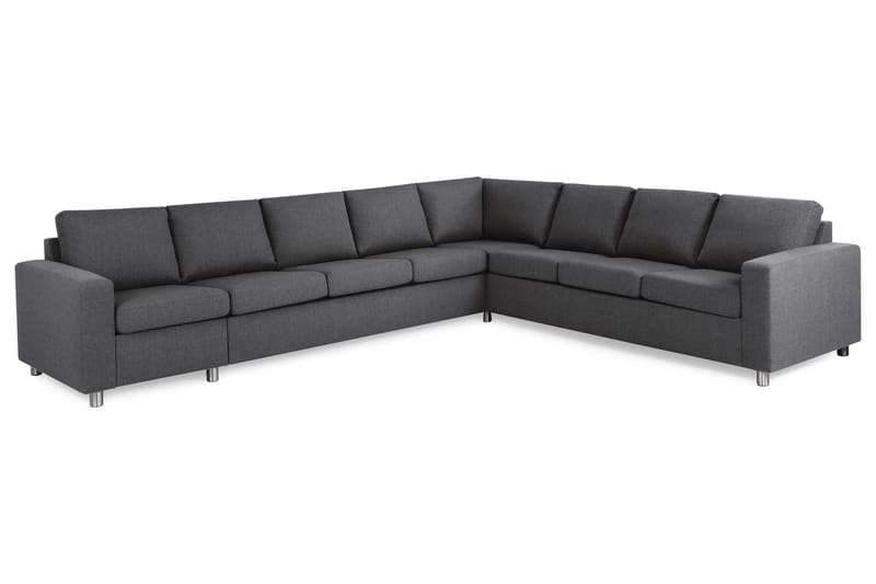 Crazy 7-seters Vendbar L-formet XX-Large Hjørnesofa i Stoff - Mørk grå - Møbler - Sofaer - Hjørnesofaer