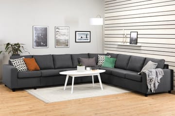 Crazy 7-seters Vendbar L-formet XX-Large Hjørnesofa i Stoff - Mørk grå - Møbler - Sofaer - Hjørnesofaer