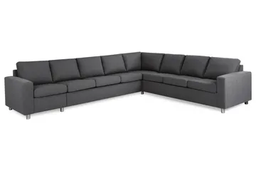 Crazy 7-seters Vendbar L-formet XX-Large Hjørnesofa i Stoff - Mørk grå - Møbler - Sofaer - Hjørnesofaer
