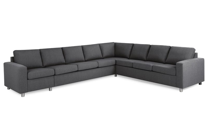 Crazy 7-seters Vendbar L-formet XX-Large Hjørnesofa i Stoff - Mørk grå - Møbler - Sofaer - Hjørnesofaer