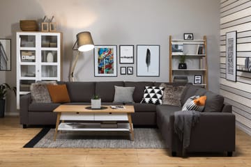 Crazy 7-seters Vendbar L-formet XX-Large Hjørnesofa i Stoff - Mørk grå - Møbler - Sofaer - Hjørnesofaer