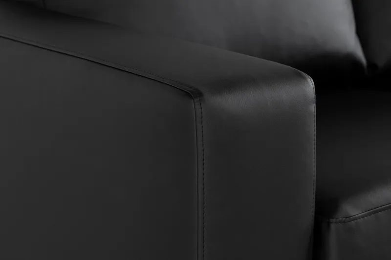 Crazy 7-seters Vendbar U-formet XX-Large Hjørnesofa med Divan i Kunstlær - Svart - Møbler - Sofaer - Hjørnesofaer - Hjørnesofa med divan