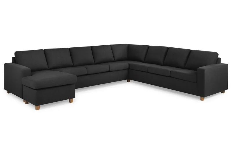 Crazy 7-seters Vendbar U-formet XX-Large Hjørnesofa med Divan i Stoff - Antrasitt - Møbler - Sofaer - Hjørnesofaer - Hjørnesofa med divan