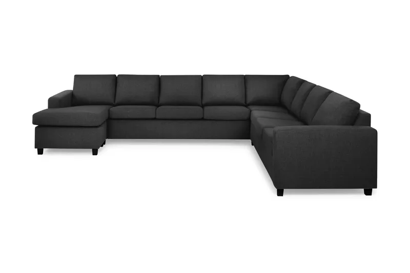 Crazy 7-seters Vendbar U-formet XX-Large Hjørnesofa med Divan i Stoff, Antrasitt