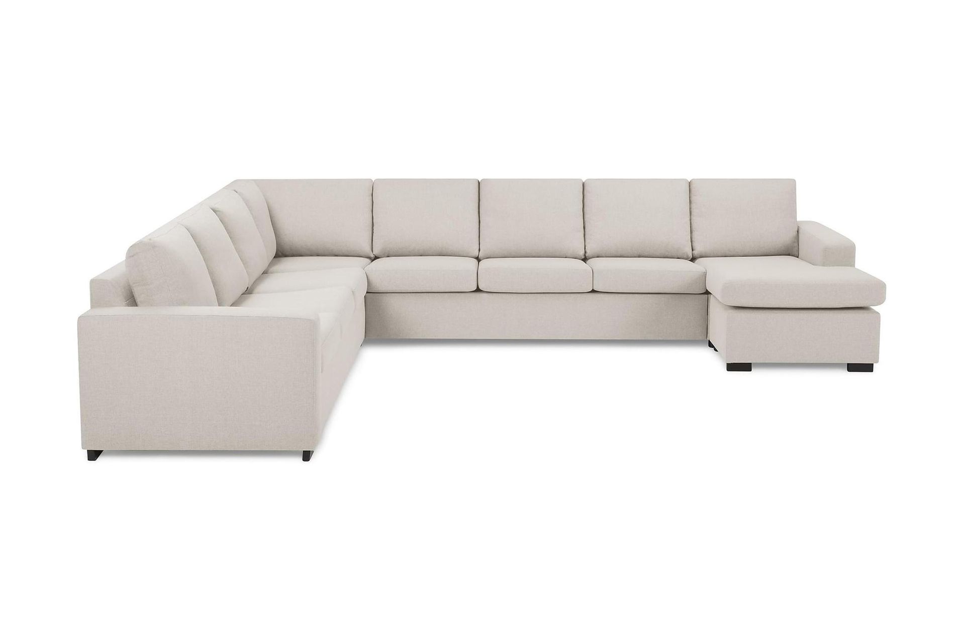 Crazy 7-seters Vendbar U-formet XX-Large Hjørnesofa med Divan i Stoff - Beige - Møbler - Sofaer - Hjørnesofaer - Hjørnesofa med divan