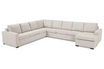 Crazy 7-seters Vendbar U-formet XX-Large Hjørnesofa med Divan i Stoff - Beige - Møbler - Sofaer - Hjørnesofaer - Hjørnesofa med divan
