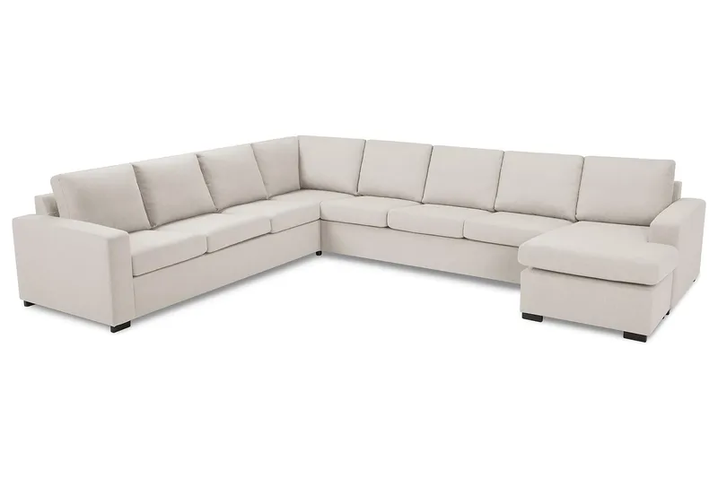 Crazy 7-seters Vendbar U-formet XX-Large Hjørnesofa med Divan i Stoff - Beige - Møbler - Sofaer - Hjørnesofaer - Hjørnesofa med divan