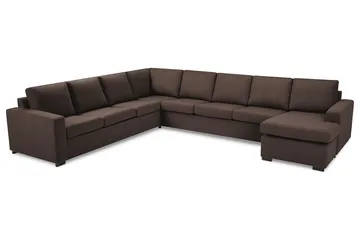 Crazy 7-seters Vendbar U-formet XX-Large Hjørnesofa med Divan i Stoff - Brun - Møbler - Sofaer - Hjørnesofaer - Hjørnesofa med divan