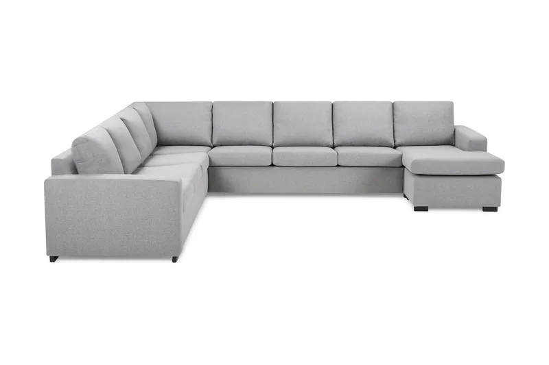 Crazy 7-seters Vendbar U-formet XX-Large Hjørnesofa med Divan i Stoff - Grå - Møbler - Sofaer - Hjørnesofaer - Hjørnesofa med divan