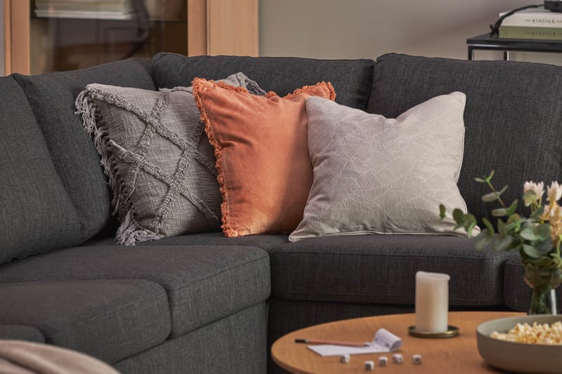 Crazy 7-seters Vendbar U-formet XX-Large Hjørnesofa med Divan i Stoff - Mørk grå / Antrasitt - Møbler - Sofaer - Hjørnesofaer - Hjørnesofa med divan