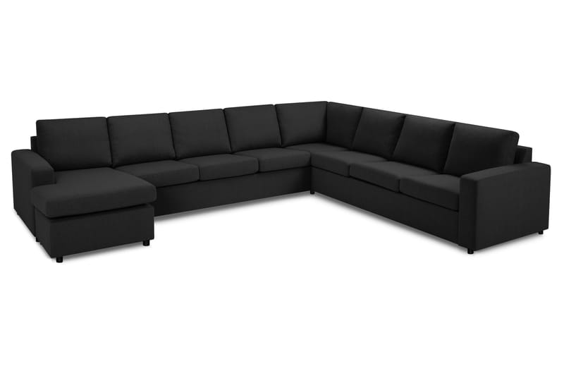 Crazy 7-seters Vendbar U-formet XX-Large Hjørnesofa med Divan i Stoff - Mørk grå / Antrasitt - Møbler - Sofaer - Hjørnesofaer - Hjørnesofa med divan