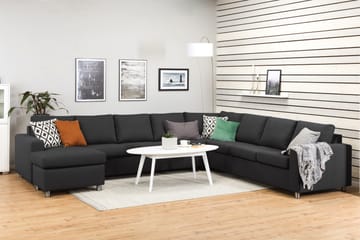 Crazy 7-seters Vendbar U-formet XX-Large Hjørnesofa med Divan i Stoff - Mørk grå / Antrasitt - Møbler - Sofaer - Hjørnesofaer - Hjørnesofa med divan