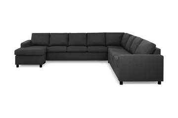 Crazy 7-seters Vendbar U-formet XX-Large Hjørnesofa med Divan i Stoff - Mørk grå / Antrasitt - Møbler - Sofaer - Hjørnesofaer - Hjørnesofa med divan