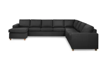 Crazy 7-seters Vendbar U-formet XX-Large Hjørnesofa med Divan i Stoff - Mørk grå / Antrasitt - Møbler - Sofaer - Hjørnesofaer - Hjørnesofa med divan