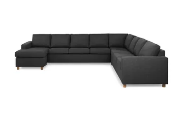 Crazy 7-seters Vendbar U-formet XX-Large Hjørnesofa med Divan i Stoff - Mørk grå / Antrasitt - Møbler - Sofaer - Hjørnesofaer - Hjørnesofa med divan