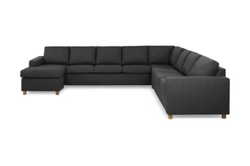 Crazy 7-seters Vendbar U-formet XX-Large Hjørnesofa med Divan i Stoff - Mørk grå / Antrasitt - Møbler - Sofaer - Hjørnesofaer - Hjørnesofa med divan