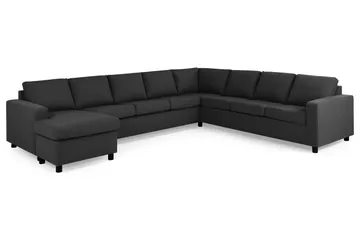 Crazy 7-seters Vendbar U-formet XX-Large Hjørnesofa med Divan i Stoff - Mørk grå / Antrasitt - Møbler - Sofaer - Hjørnesofaer - Hjørnesofa med divan