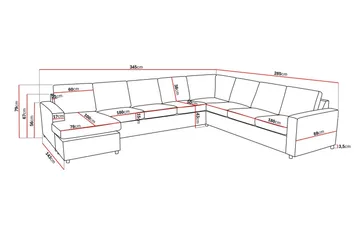 Crazy 7-seters Vendbar U-formet XX-Large Hjørnesofa med Divan i Stoff - Mørk grå / Antrasitt - Møbler - Sofaer - Hjørnesofaer - Hjørnesofa med divan
