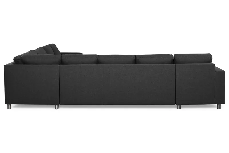 Crazy 7-seters Vendbar U-formet XX-Large Hjørnesofa med Divan i Stoff - Mørk grå / Antrasitt - Møbler - Sofaer - Hjørnesofaer - Hjørnesofa med divan