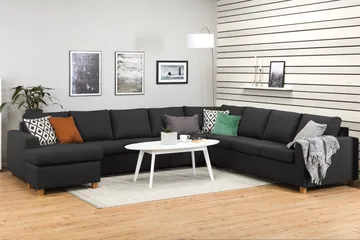 Crazy 7-seters Vendbar U-formet XX-Large Hjørnesofa med Divan i Stoff - Mørk grå / Antrasitt - Møbler - Sofaer - Hjørnesofaer - Hjørnesofa med divan