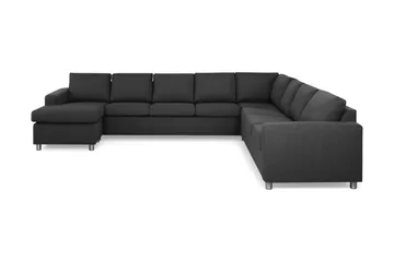 Crazy 7-seters Vendbar U-formet XX-Large Hjørnesofa med Divan i Stoff - Mørk grå / Antrasitt - Møbler - Sofaer - Hjørnesofaer - Hjørnesofa med divan