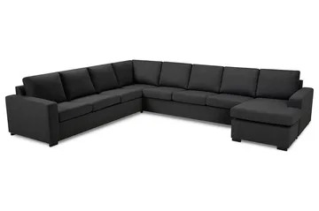 Crazy 7-seters Vendbar U-formet XX-Large Hjørnesofa med Divan i Stoff - Mørk grå - Møbler - Sofaer - Hjørnesofaer - Hjørnesofa med divan