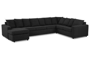 Crazy 7-seters Venstrevendt U-formet XX-Large Hjørnesofa med Divan i Stoff - Antrasitt - Møbler - Sofaer - Hjørnesofaer - Hjørnesofa med divan