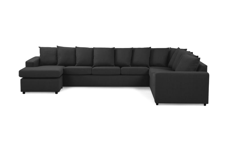 Crazy 7-seters Venstrevendt U-formet XX-Large Hjørnesofa med Divan i Stoff - Antrasitt - Møbler - Sofaer - Hjørnesofaer - Hjørnesofa med divan