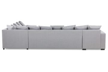 Crazy 7-seters Venstrevendt U-formet XX-Large Hjørnesofa med Divan i Stoff - Grå - Møbler - Sofaer - Hjørnesofaer - Hjørnesofa med divan