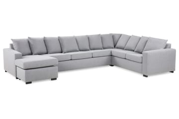 Crazy 7-seters Venstrevendt U-formet XX-Large Hjørnesofa med Divan i Stoff - Grå - Møbler - Sofaer - Hjørnesofaer - Hjørnesofa med divan