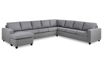 Crazy 7-seters Venstrevendt U-formet XX-Large Hjørnesofa med Divan i Stoff - Grå - Møbler - Sofaer - Hjørnesofaer - Hjørnesofa med divan