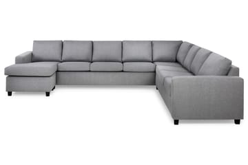 Crazy 7-seters Venstrevendt U-formet XX-Large Hjørnesofa med Divan i Stoff - Grå - Møbler - Sofaer - Hjørnesofaer - Hjørnesofa med divan