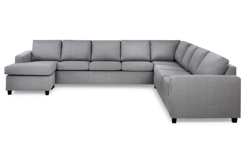 Crazy 7-seters Venstrevendt U-formet XX-Large Hjørnesofa med Divan i Stoff - Grå - Møbler - Sofaer - Hjørnesofaer - Hjørnesofa med divan