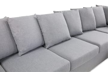 Crazy 7-seters Venstrevendt U-formet XX-Large Hjørnesofa med Divan i Stoff - Grå - Møbler - Sofaer - Hjørnesofaer - Hjørnesofa med divan