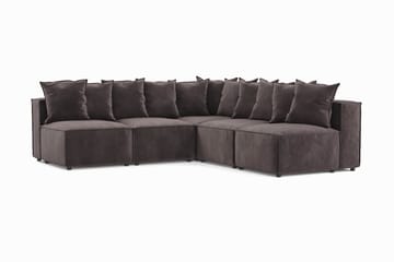 Cubo 5-seters L-formet Dyp Modulhjørnesofa i Fløyel - Mørk grå - Møbler - Sofaer - Fløyelssofaer