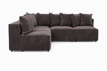Cubo 5-seters L-formet Dyp Modulhjørnesofa i Fløyel - Mørk grå - Møbler - Sofaer - Hjørnesofaer