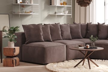 Cubo 5-seters L-formet Dyp Modulhjørnesofa i Fløyel - Mørk grå - Møbler - Sofaer - Hjørnesofaer
