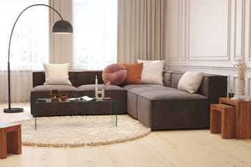 Cubo 5-seters L-formet Dyp Modulhjørnesofa i Fløyel - Mørk grå - Møbler - Sofaer - Hjørnesofaer