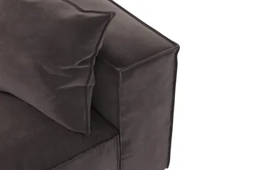 Cubo 5-seters L-formet Dyp Modulhjørnesofa i Fløyel - Mørk grå - Møbler - Sofaer - Fløyelssofaer