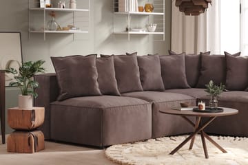 Cubo 5-seters L-formet Dyp Modulhjørnesofa i Fløyel - Mørk grå - Møbler - Sofaer - Fløyelssofaer