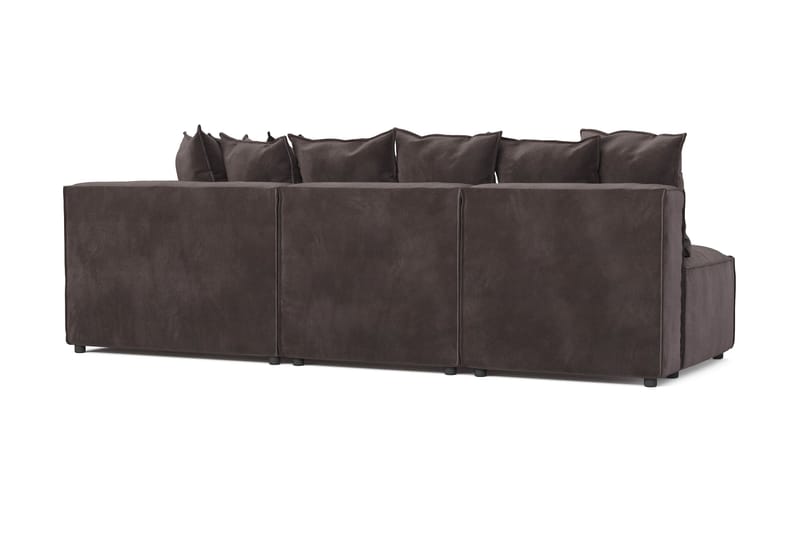 Cubo 5-seters L-formet Dyp Modulhjørnesofa i Fløyel - Mørk grå - Møbler - Sofaer - Fløyelssofaer