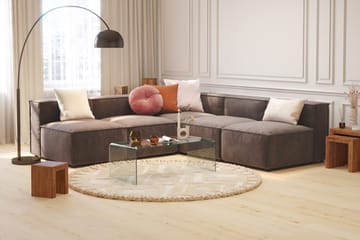 Cubo 5-seters L-formet Dyp Modulhjørnesofa i Fløyel - Mørk grå - Møbler - Sofaer - Fløyelssofaer