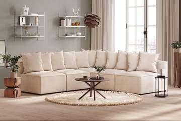 Cubo 5-seters L-formet Dyp Modulhjørnesofa i Manchester - Beige - Møbler - Sofaer - Hjørnesofaer
