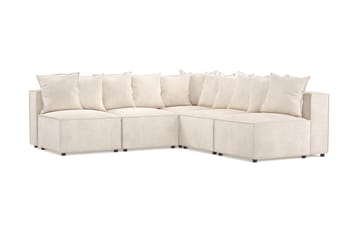 Cubo 5-seters L-formet Dyp Modulhjørnesofa i Manchester - Beige - Møbler - Sofaer - Hjørnesofaer