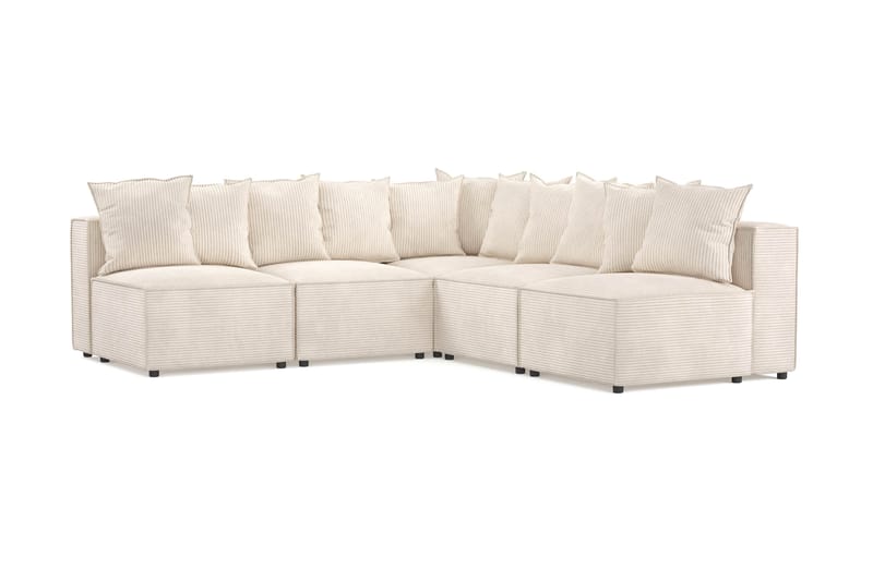 Cubo 5-seters L-formet Dyp Modulhjørnesofa i Manchester - Beige - Møbler - Sofaer - Hjørnesofaer